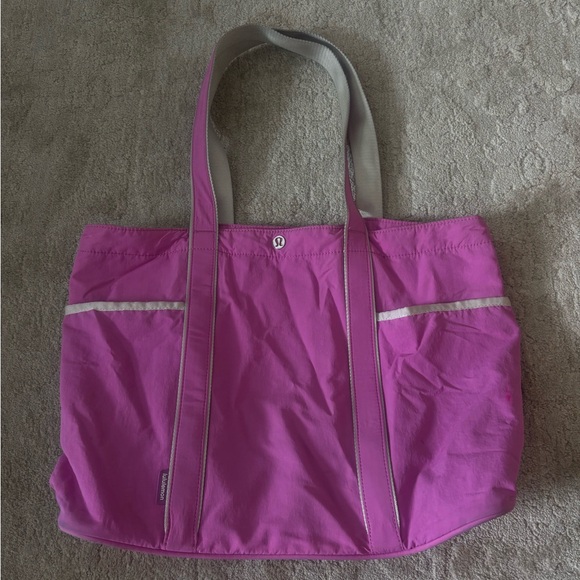 lululemon athletica Handbags - lululemon athletica Magenta Tote Bag with Gray Straps
